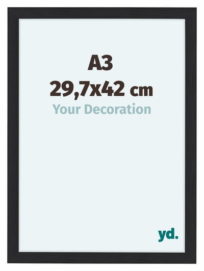 Your Decoration - Fotolijst A3 29,7x42 cm - MDF - Zwart Houtnerf - Como