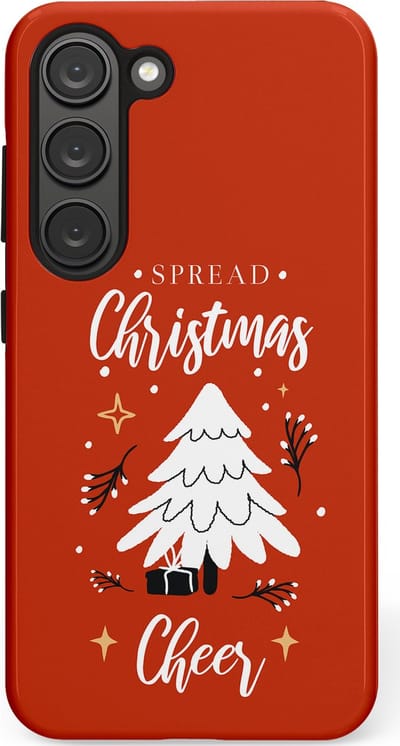 Casetastic hoesje geschikt voor Samsung Galaxy S23 - Dubbellaagse bescherming - Verspreid het Kerstfeest - Fashion Case - Terracotta