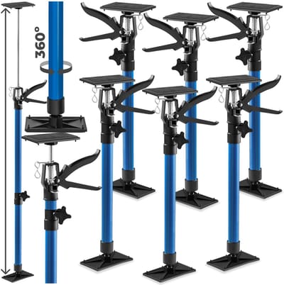 tectake® Deurspanner - Bouwstempel - 50 - 115 cm - Telescopische Steun - Traploos Verstelbaar - Eenvoudig in Gebruik - Diverse Modellen - (Set van 6 Blauw | Nr. 402614)