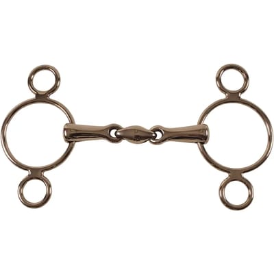 Dubbele scharen mondstuk met 3 ringen voor een paard Umbria Equitazione