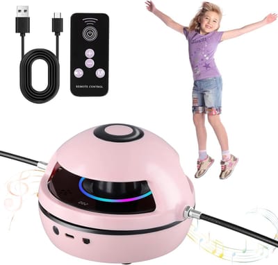 carmdering - Slimme springtouwmachine -Springtouw machine -Elektrisch Springtouw - Springtouw - Voor Volwassenen & Kinderen - Bluetooth & Muziek - Met Teller - Oplaadbaar - 10 Verschillende Standen - Roze