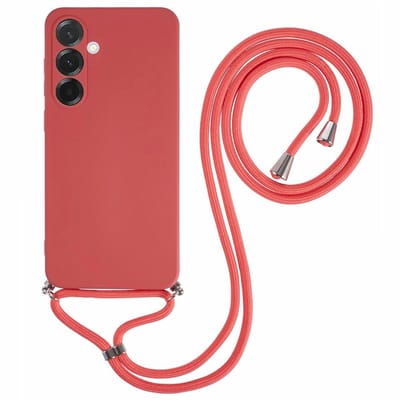 Coverup Hoesje - Geschikt voor Samsung Galaxy A56 Hoesje - Coverup Colour TPU Back Cover met Koord - Indian Red