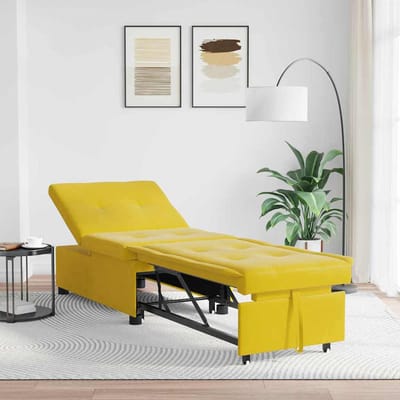 vidaXL - Slaapbank - Geel - 194 - x - 67 - x - 82 - cm - Fluweel