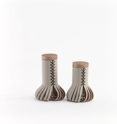 Vacavaliente - Chef Peper en Zout Set (by Christian Mohaded) - Gerecycled Leer - Grijs