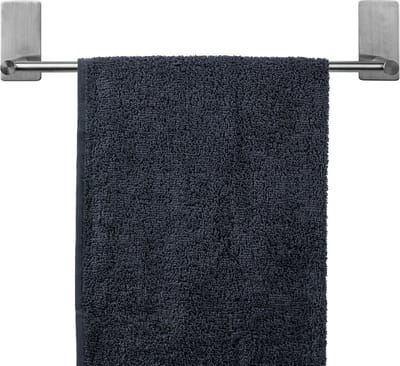 QUVIO Handdoekenrek - Handdoekrek - Handdoekstang voor de in de badkamer - Handdoekrekje voor in de keuken - Handdoekrekje - Wandrek - Theedoekhouder - Huishouden - Opberger - Eenvoudige montage - RVS - 9 x 45 x 6 cm - Zilver