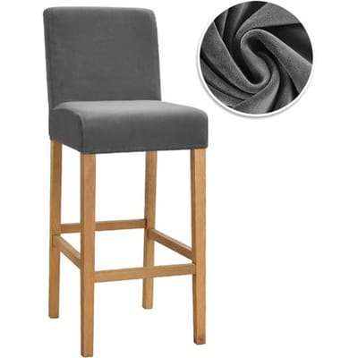 Housses de chaise de Bar en tissu velours, extensibles, douces, lavables, à dossier court, pour cuisine, maison, hôtel, Banquet 1 Piece