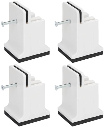 Dailygoody - Verstelbare Meubelverhogers - Schroefklem - Wit - Rubberen Bedbankverhogers - Geschikt voor Zwaar Meubilair - 4-delig