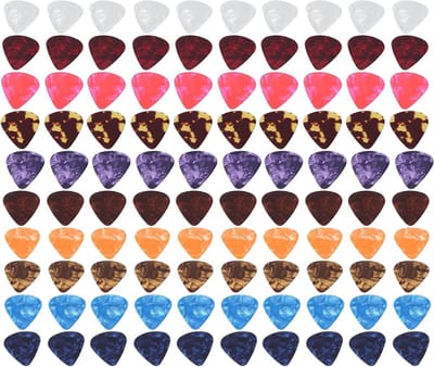 Kleurrijke en duurzame plectrums voor elektrische gitaren - set van 100 stuks - ideaal voor beginners