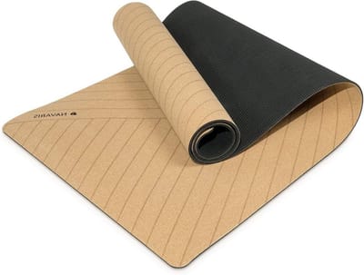 Duurzame kurk yogamat met anti-slip schouderriem en lijnen - 183 x 61 x 05 cm Yoga mat