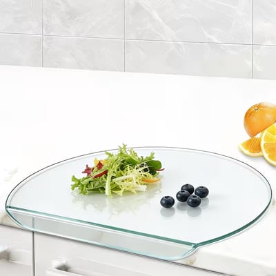 Snijplanken - Kunststof Snijplank - Anti slip Antibacterieel -Vaatwasserbestendig - Voor aanrechten vaatwassers en keukenaccessoires - 30×25.5cm - Transparant