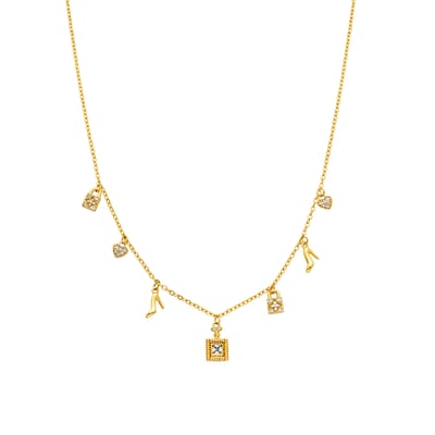 Luxeketting met glanzende zirkonia 18k goud afwerking - Hifast