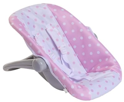 2-in-1 Hangmat en Stoel voor Poppen tot 45 cm - Roze en Wit, Draagbaar en Licht, Meerdere Posities, Geschikt voor Kinderen vanaf 3 Jaar