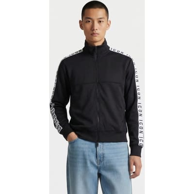 Dsquared2 getapete mouwen Dean Sport Fit zwarte jas