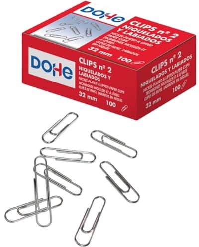 Paperclips 32 mm - Vernikkelde Kantoorartikelen (1000 Stuks)