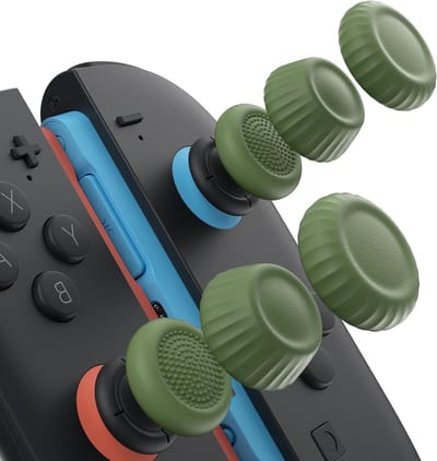 Verbeterde joystickdoppen voor Nintendo Switch 2 - Comfortabele grip en duurzaamheid, 3 paar (6 stuks) voor JoyCon controller accessoires, groen, gaming upgrade
