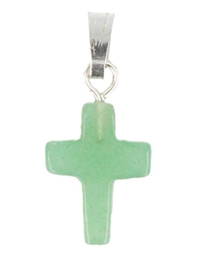 Aventurijn groen kruis hanger 14 mm