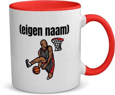 Akyol - basketbal man met eigen naam koffiemok - theemok - rood - Basketbal - iemand die op basketbal zit - sport - bal - wedstrijdsport - verjaardag cadeau - kado - 350 ML inhoud