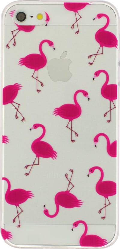 Peachy Transparant Roze flamingo TPU hoesje geschikt voor iPhone 5 5s SE 2016 case cover