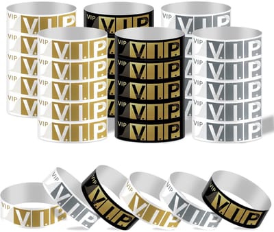 Dailygoods- Polsbandjes 600 Stuks - Papieren Polsbandjes - Waterdicht - VIP Polsbandjes - Evenementen/Festivals - 25 cm/10 inch - 3 Kleuren - Feestarmbanden