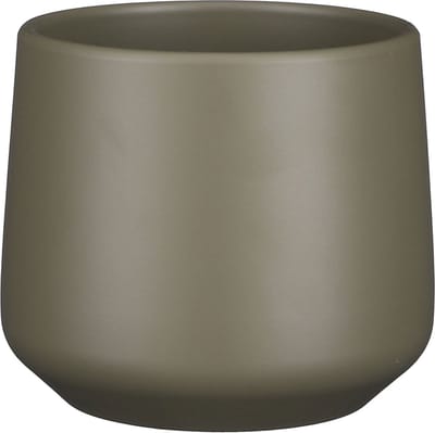 Mica Decorations Bloempot/plantenpot - mat donkergroen - H14/D15,5 cm - keramiek - voor kamerplant