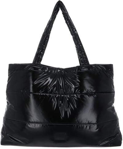 SEIDENFELT MANUFAKTUR shopper schoudertas Norrlida Glossy Nylon Shopper Black zwart
