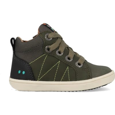 Bunnies JR Pol Pit Jongens Hoge Sneakers - Groen - Leer - Veters