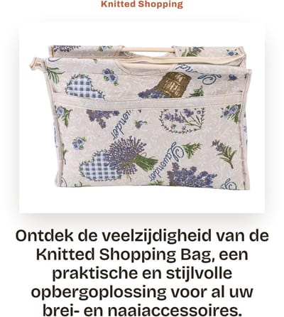 Dailygoods- Breitas met houten grip - Opbergtas - Praktische rits - Vouwbaar - Ideaal voor breiaccessoires - Hoogwaardige stof - Opbergzak