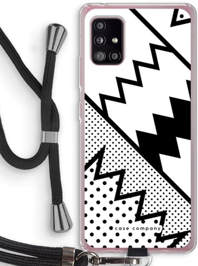 Case Company® - Hoesje met koord geschikt voor Samsung Galaxy A51 5G hoesje met Koord - Pop Art #5 - Telefoonhoesje met Zwart Koord - Bescherming aan alle Kanten en Over de Schermrand