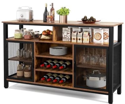 Multifunctionele Buffetkast met TV-standaard en Wijnrek voor Keuken en Woonkamer