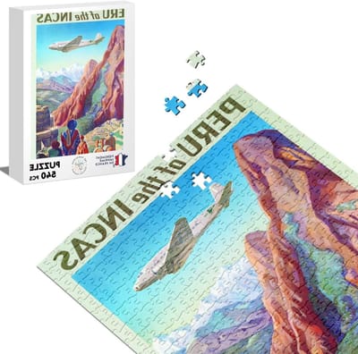 Puzzel 540 Stukjes - Legpuzzel Jigsaw - Ontspannen Tijdverdrijf - Decoratief Object - 52 x 37.5 cm - Vintage Poster