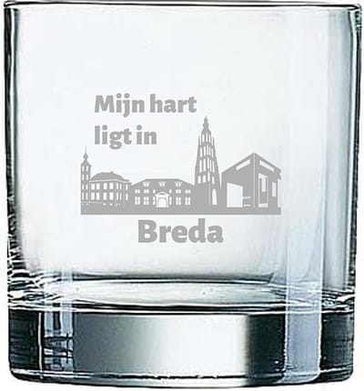 Gegraveerde Whiskeyglas 38cl Breda