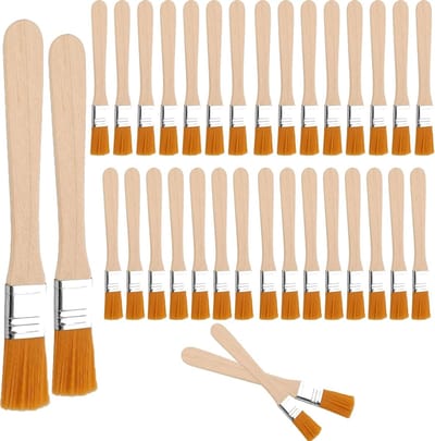 Set van 50 Platte Penselen voor Schilderen - Kleine Kwasten voor Glazuur, Verven en DIY Kunstprojecten