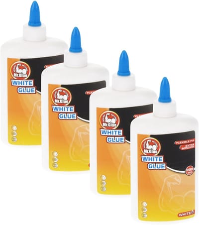 Mr Glue Hobby Lijm - 4x - 250 ml - wit - in fles - extra sterk - flexibele fix - snel drogend - knutsellijm