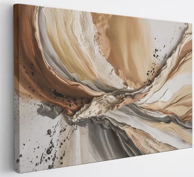 Saammp Canvas Schilderij - Beige - Bruin - Abstract - 30x20 - Foto op canvas - Wanddecoratie - Muurdecoratie Woonkamer - Slaapkamer decoratie - Canvas Print