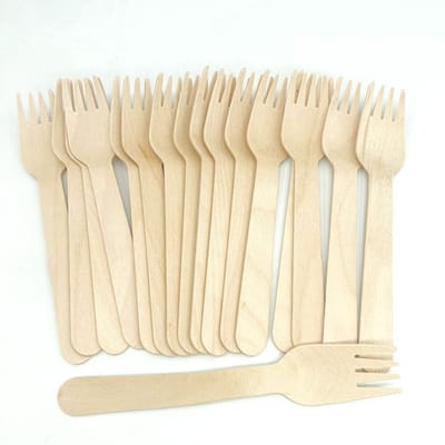 100 stuks x Houten wegwerp vorken - gebaksvorkjes - Vork - 160mm - houten bestek - houten vork - bestek set - besteksets - biologisch - afbreekbaar - bio - vorken - biologisch - wooden cutlery - cutlery - duurzaam bestek - lunch - diner - catering