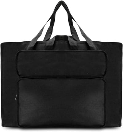 Canvas Tekentas - Kunstportfolio tas - Kunst vervoeren - Grote capaciteit - A2 - Zwart