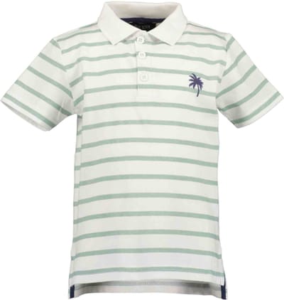 Blue Seven-Kids boys knitted poloshirt-White stripe orig - Maat 116