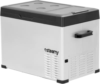 Steamy-E Single Zone Elektrische Compressor Koelbox - Single Zone - 36 liter - 12V en 230V - voor auto en camping - Zilver