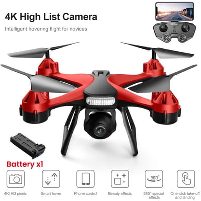 Nieuwe UAV HD Professionele Dual Camera Afstandsbediening Helikopter 4K Dual Camera Drone Vliegtuigen Luchtfotografie Quadcopter WIFI single camera rood
