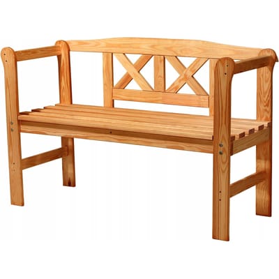 KADAX Tuinbank, 120 x 47 x 81,5 cm, bank van een vezelplaat, zitbank met opbergruimte en rugleuning, weerbestendige houten bank voor tuin, balkon, 119 cm, bruin/X