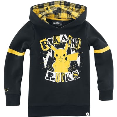 Pokémon - Gaming Trui met capuchon voor kinderen - Kids - Pikachu - Rocks - voor Kinderen - zwart-geel