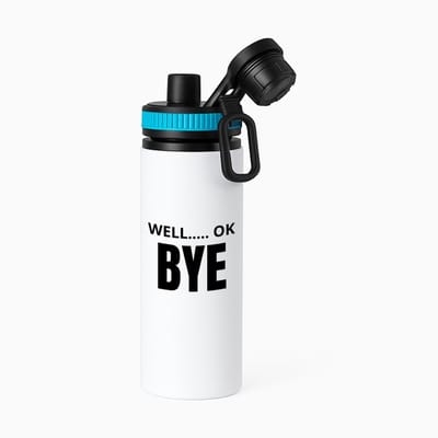 Hacebo® - Well ok bye waterfles met draaidop blauw - Afscheid bedank cadeau - collega's - werk - afscheidscadeau - verjaardagscadeau - kado - water fles - 850ML