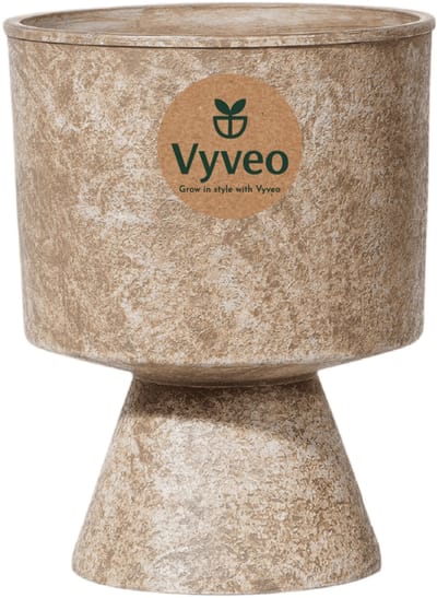 Vyveo - Bloempot Monolith - 27x35 - Bruin (Retro) - Bloempot voor binnen en buiten - Lichtgewicht - Breukbestendig - Vorstbestendig - UV-bestendig