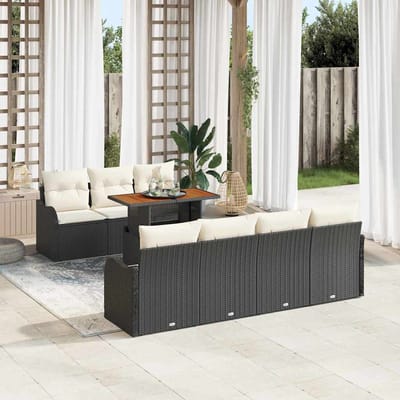 vidaXL - Tuinbank - Set - 8 - st - Zwart - en - crème