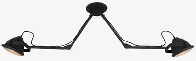 Briljante lamp Carmen plafondspot 2flg zwart korund