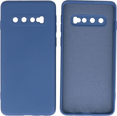 Hoesje Geschikt voor Samsung Galaxy S10 - 2.0mm Dikke Fashion Telefoonhoesje Backcover - Siliconen Hoesje - Navy