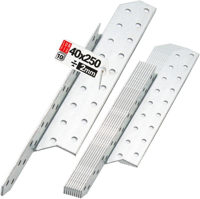 LUN FIX - Sparrenpfettenanker - Verzinkt - 40x250mm - 10 stuks - Schwerlast-Winkelverbinder