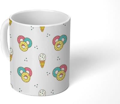 Mok - Koffiemok - Patronen - IJs - Donus - Jongens - Kinderen - Kids - Mokken - 350 ML - Beker - Koffiemokken - Theemok