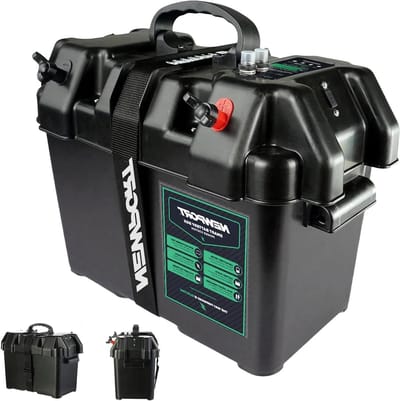 Accubox Power Station - Accubak Energiecentrale - Watersport Energie - Geïntegreerde Circuit Breakers - 17 x 12 x 10 Inch