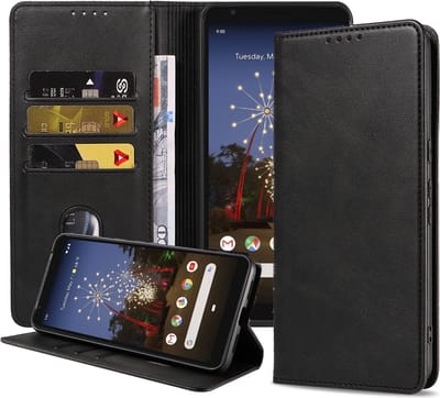 Smartphonica Telefoonhoesje geschikt voor Google Pixel 3 kunstleren hoesje met magnetische sluiting en pashouders book case - Zwart geschikt voor Google Pixel 3